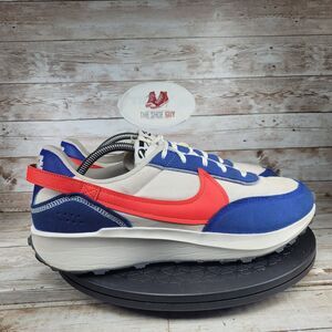 Nike Waffle Debut Trainers Men Size 11 White Blue Comfort Lace Up Gym & Training